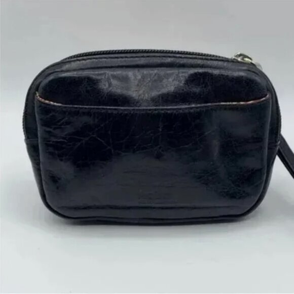 Hobo International Ruched Black Leather Wristlet with Zipper Closure - Picture 2 of 9